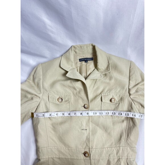 Isabella Demarco Linen Blend Blazer Jacket Size 4 Beige Career Office Business - Picture 8 of 9
